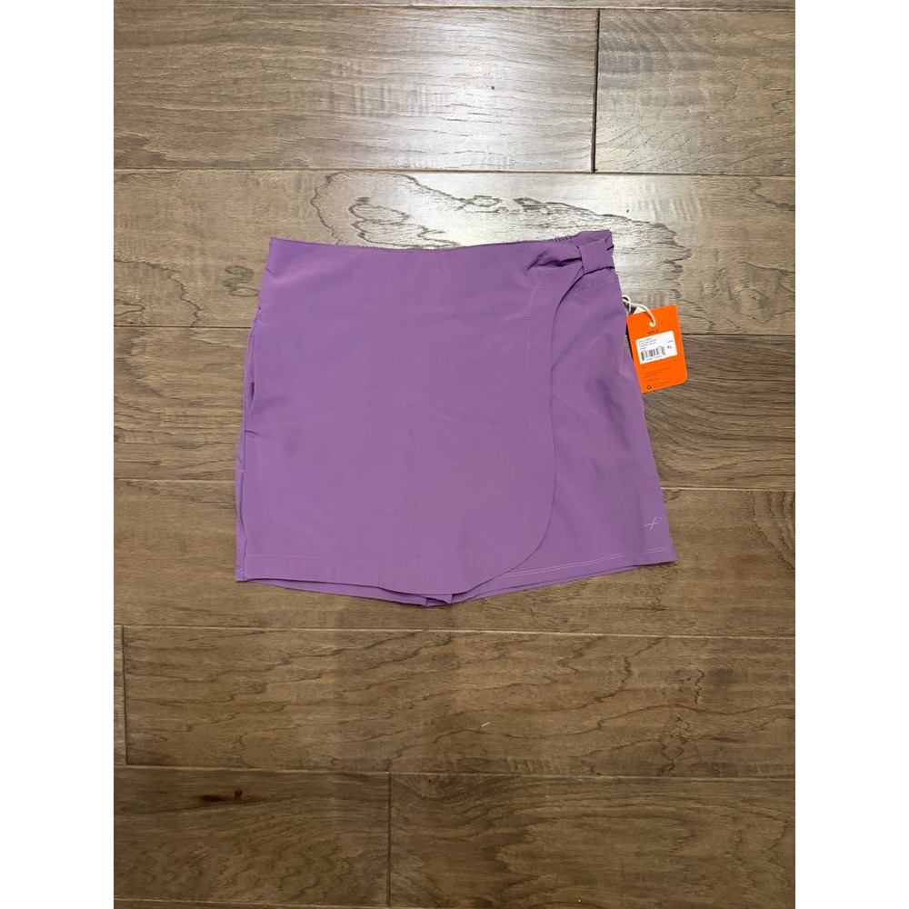 NWT Freely Skort Girls XL Purple Polyester Spandex Active Wrap Pocket Athletic